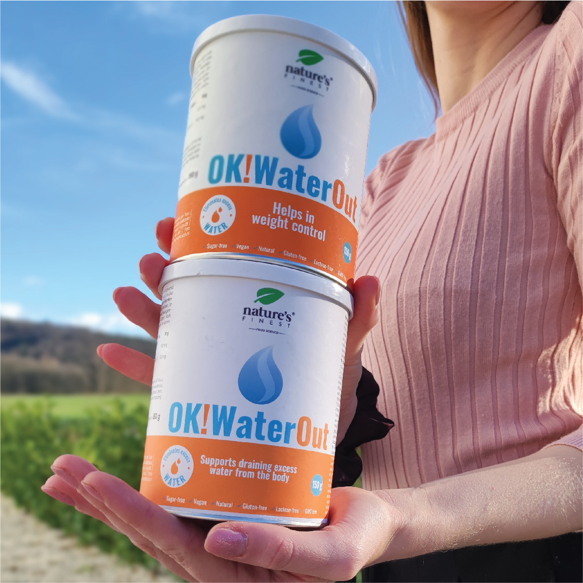 OK!WaterOut Doppelpack | Wasseransammlung minimieren | Verfeinern und Reinigen | Haut straffen | 100% Bio | Leckeres Getränk.